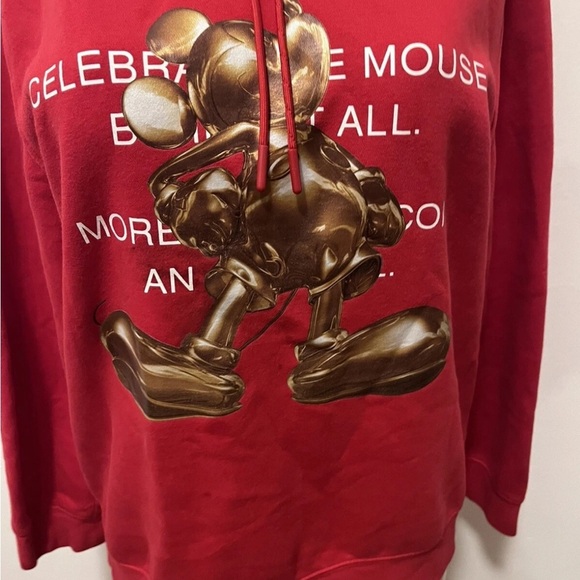Limited edition HM Disney gold graphic Mickey Mouse hoodie size M womenswear - Picture 3 of 7